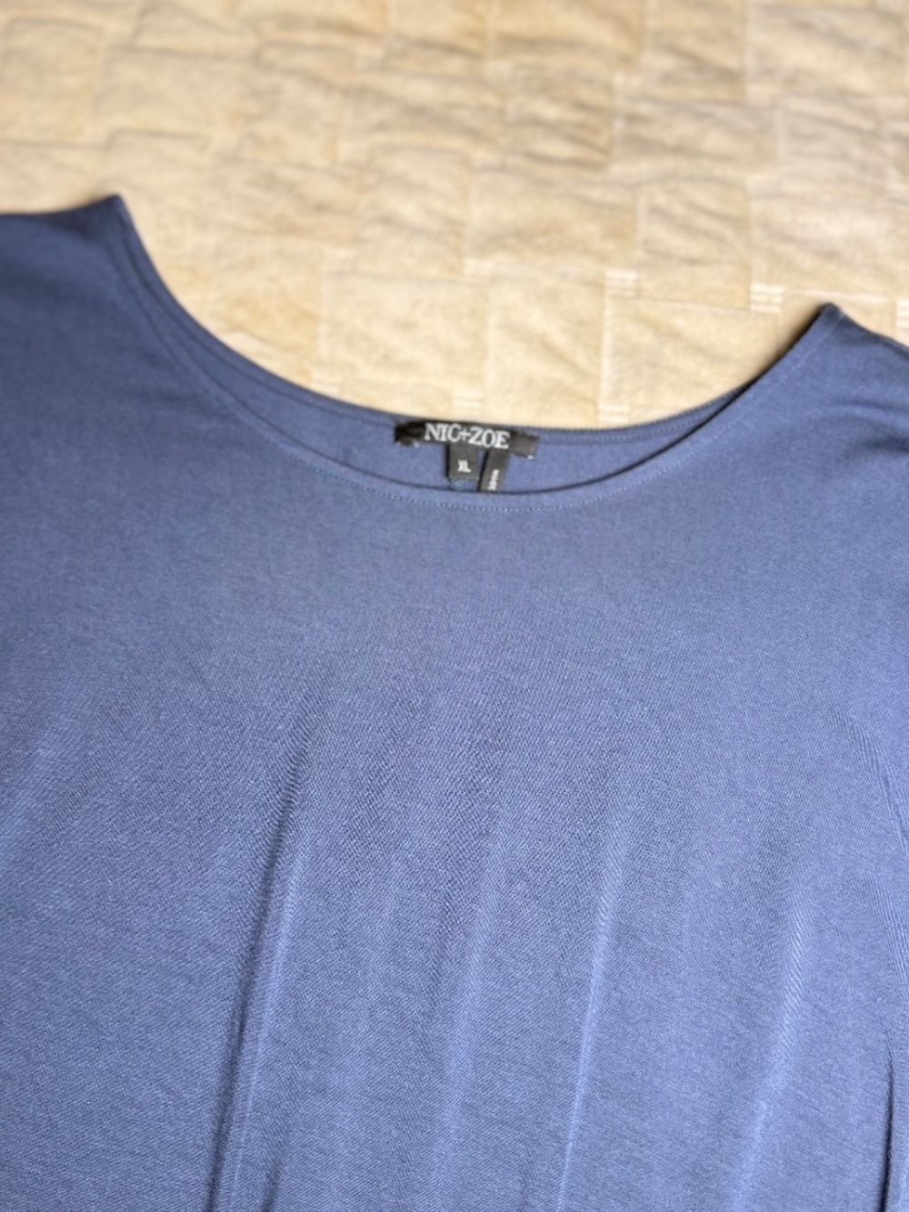 Nic+Zoe dark gray blue jersey knit sleeveless top. Size XL - Picture 5 of 8